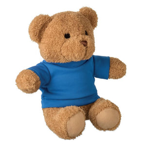 Orsetto con tshirt 23 cm Blu - personalizzabile con logo