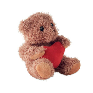 Orsetto di peluche con cuore Rosso - personalizzabile con logo
