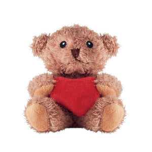 Orsetto di peluche con cuore Rosso - personalizzabile con logo