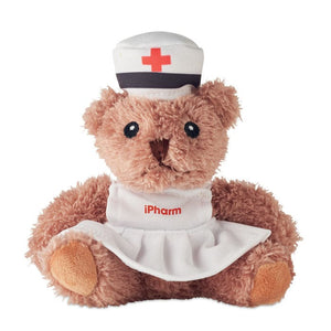 Orsetto infermiere di peluche Bianco - personalizzabile con logo