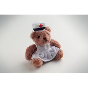 Orsetto infermiere di peluche Bianco - personalizzabile con logo