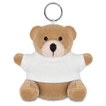 Orsetto peluche con portachiavi bianco - personalizzabile con logo