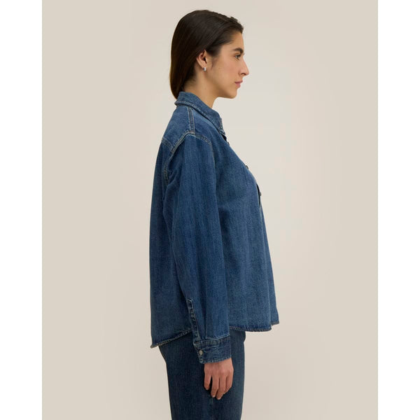 Overshirt Unisex In Denim Palmer - personalizzabile con logo