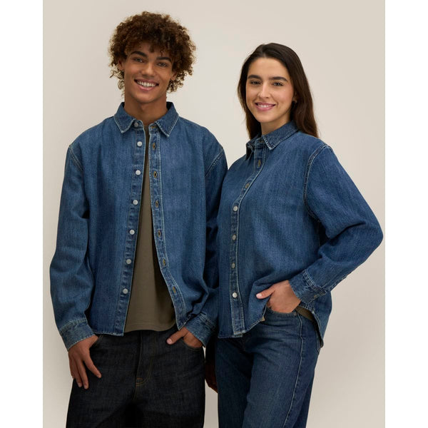 Overshirt Unisex In Denim Palmer - personalizzabile con logo