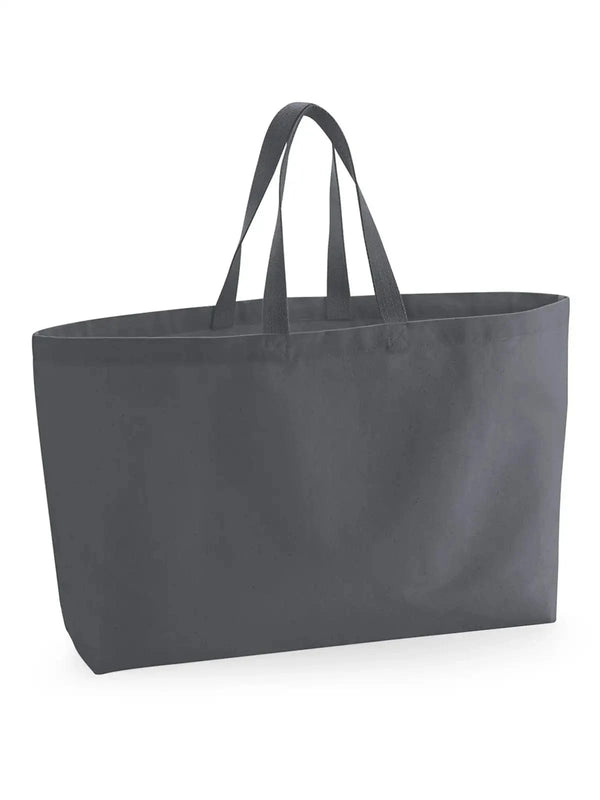 Oversized Canvas Tote Bag grigio - personalizzabile con logo