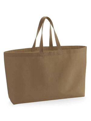 Oversized Canvas Tote Bag kaki - personalizzabile con logo