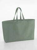 Oversized Canvas Tote Bag verde - personalizzabile con logo