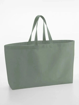 Oversized Canvas Tote Bag verde - personalizzabile con logo