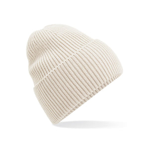 Oversized Cuffed Beanie beige - personalizzabile con logo