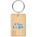 P.chiavi rettangolare in bambù beige - personalizzabile con logo