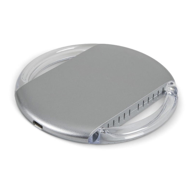 Pad di ricarica wireless 5W color argento - personalizzabile con logo
