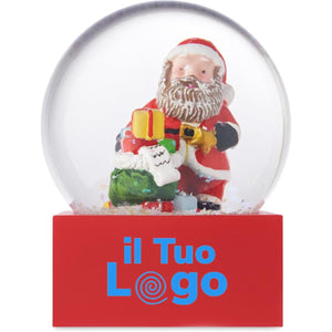Palla di neve in vetro Rosso - personalizzabile con logo