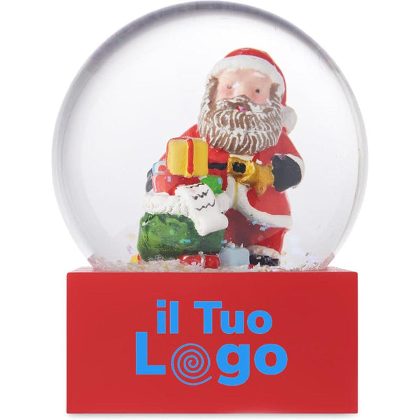 Palla di neve in vetro Rosso - personalizzabile con logo
