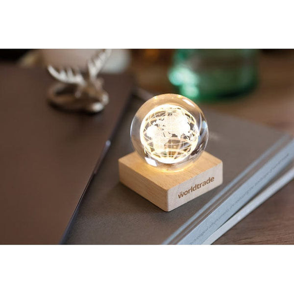 Palla di vetro a globo LED natural - personalizzabile con logo