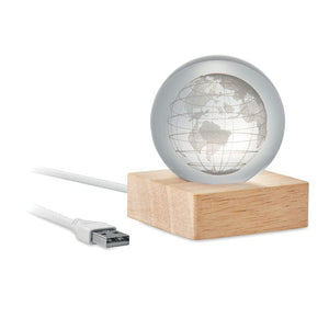 Palla di vetro a globo LED natural - personalizzabile con logo