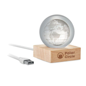 Palla di vetro a globo LED natural - personalizzabile con logo