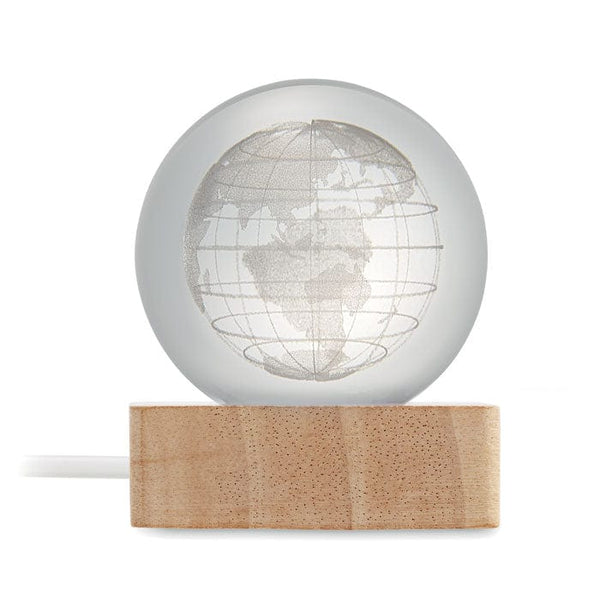 Palla di vetro a globo LED natural - personalizzabile con logo