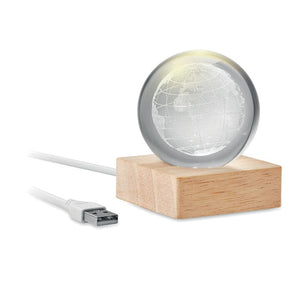 Palla di vetro a globo LED natural - personalizzabile con logo