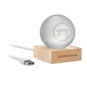 Palla di vetro a LED natural - personalizzabile con logo