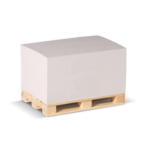 Pallet Block, carta riciclata 12x8x6cm Bianco - personalizzabile con logo