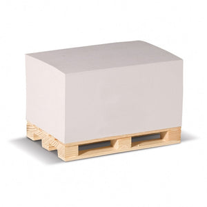 Pallet Block, carta riciclata 12x8x6cm Bianco - personalizzabile con logo