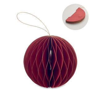 Pallina Natale in carta pieghevole Rosso - personalizzabile con logo