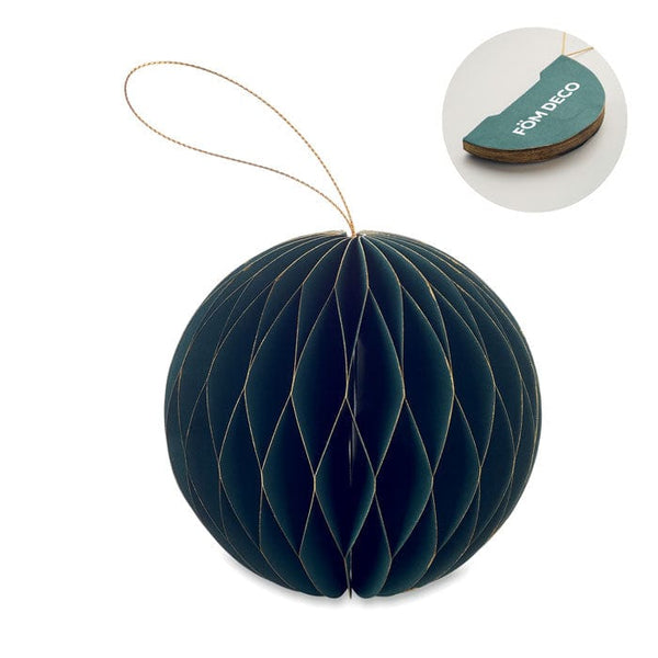 Pallina Natale in carta pieghevole Verde - personalizzabile con logo
