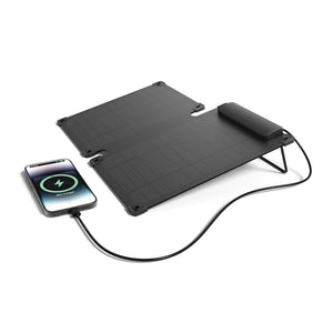 Pannello solare portatile da 10W Solarpulse nero - personalizzabile con logo