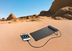 Pannello solare portatile da 5W Solarpulse nero - personalizzabile con logo