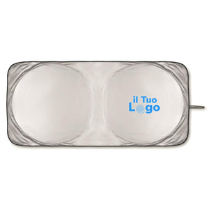 Parasole pieghevole per auto color argento - personalizzabile con logo