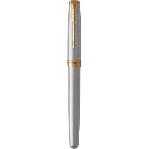 Parker, penna rollerball Sonnet in acciaio inox e ottone laccato finiture oro alluminio - personalizzabile con logo