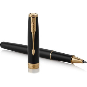 Parker, penna rollerball Sonnet in acciaio inox e ottone laccato finiture oro - personalizzabile con logo