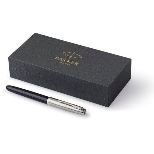 Parker, penna stilografica 51 in acciaio inox nero - personalizzabile con logo