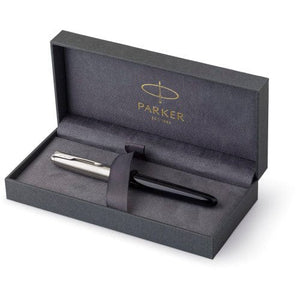 Parker, penna stilografica 51 in acciaio inox nero - personalizzabile con logo