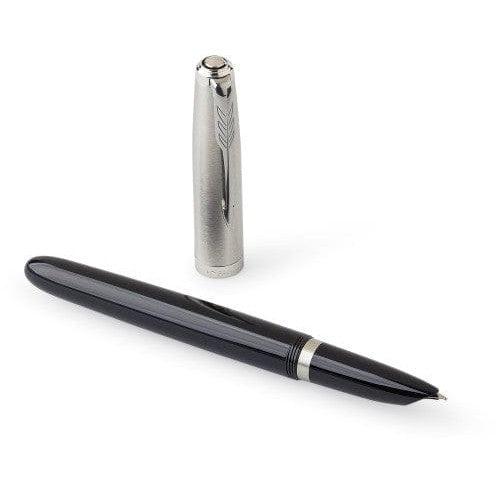 Parker, penna stilografica 51 in acciaio inox nero - personalizzabile con logo