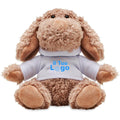Peluche a forma di cane bianco - personalizzabile con logo