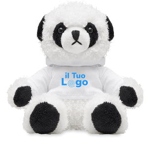 Peluche a forma di panda bianco - personalizzabile con logo