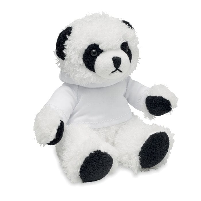 Peluche a forma di panda bianco - personalizzabile con logo