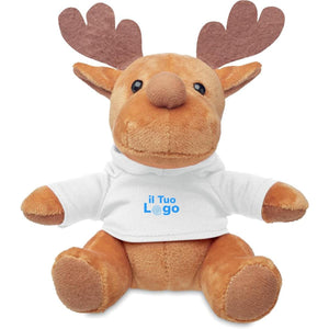Peluche a forma di renna - personalizzabile con logo