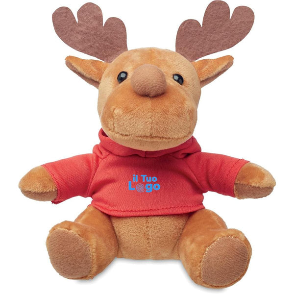 Peluche a forma di renna - personalizzabile con logo