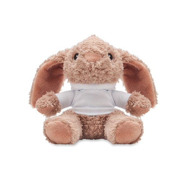 Peluche coniglietto con felpa Bianco - personalizzabile con logo