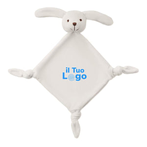 Peluche doudou per neonati bianco - personalizzabile con logo