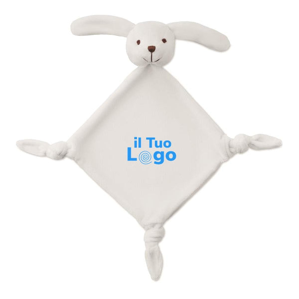 Peluche doudou per neonati bianco - personalizzabile con logo