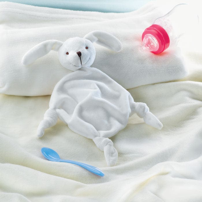 Peluche doudou per neonati bianco - personalizzabile con logo