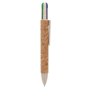 Penna 4 colori in sughero natural - personalizzabile con logo