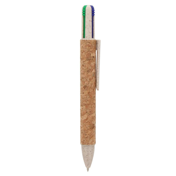 Penna 4 colori in sughero natural - personalizzabile con logo