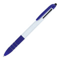 Penna a 3 colori Berlin Bianco / blu navy - personalizzabile con logo