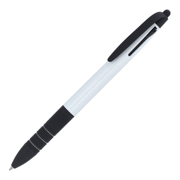 Penna a 3 colori Berlin Bianco / Nero - personalizzabile con logo