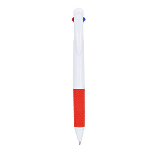 Penna a 3 colori con impugnatura e cordino - personalizzabile con logo