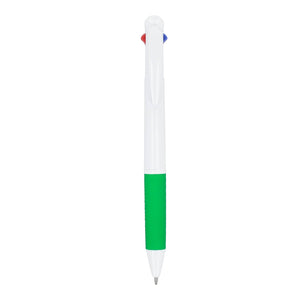 Penna a 3 colori con impugnatura e cordino - personalizzabile con logo
